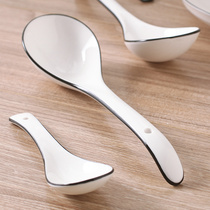 Soup cute Japanese big big spoon creative spoon Korean kitchen soup ceramic commercial