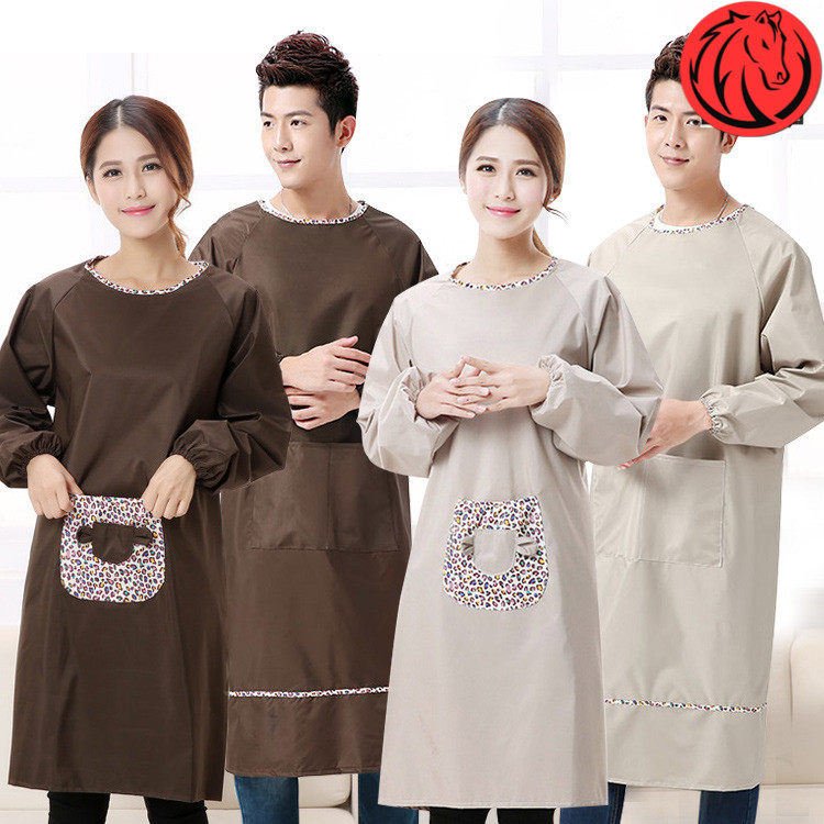 Fertilized black European Winter Apron Princess Kitchen full body large sleeve sleeve baby home waterproof