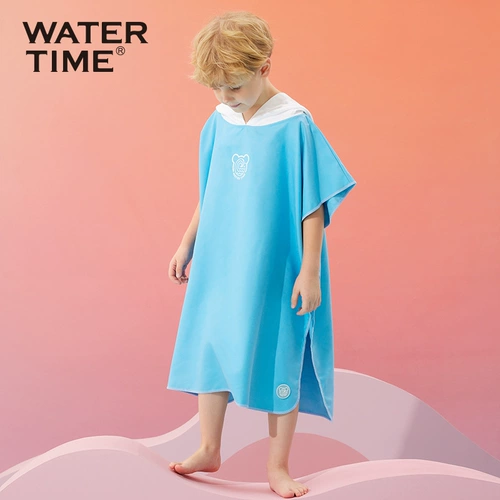 Детское банное полотенце для плавания, быстросохнущий банный халат, портативный плащ, снаряжение, хорошо впитывает воду