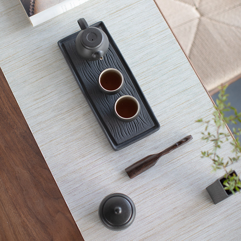 Mr Nan shan Japanese tea sets contracted household kung fu tea set of black ceramic teapot dry dip small tea tray