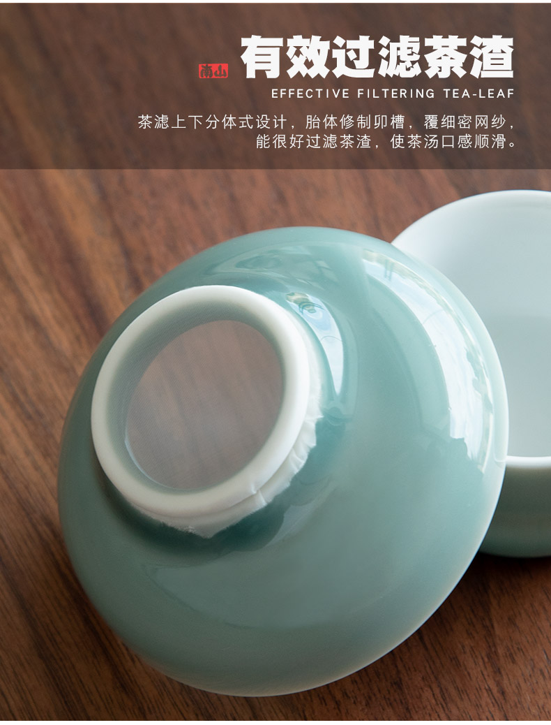 Mr Nan shan first green tea set suit small set of home office make tea tea set ceramic tea tray is contracted