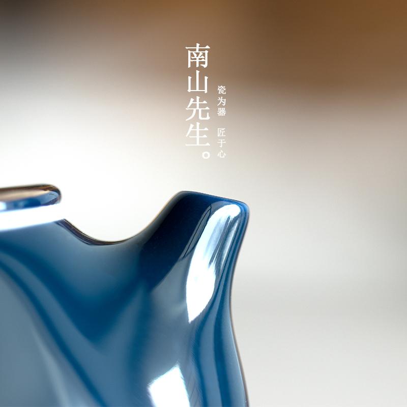 Mr | ji nan shan blue Japanese household teapot creative ceramic teapot kung fu tea set manually filtered single pot