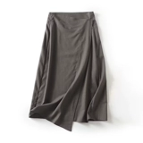 MD женская ранняя осень новая универсальная асимметричная удобная льняная юбка средней длины в стиле саронг 05218618505