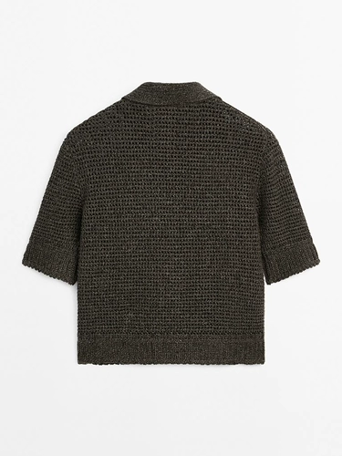 Md Old Money непринужденный ленивый стиль пошива поло из чистого хлопка вязаный женский кардиган с короткими рукавами 05704559700