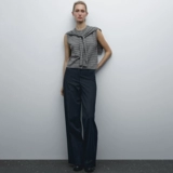 Хлопковый трикотажный свитер, накидка без рукавов, кардиган, майка топ