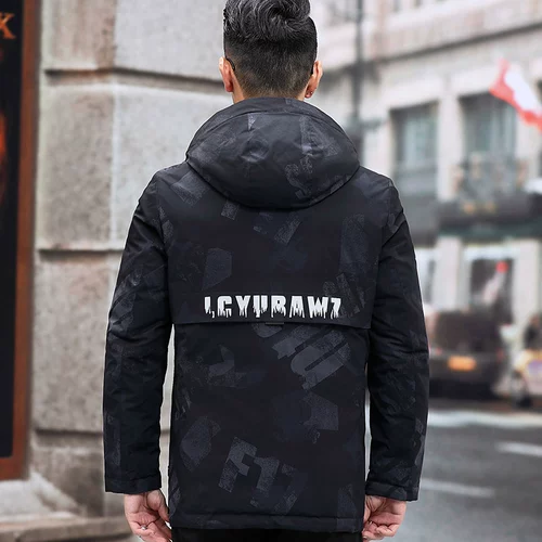 Пуховик для мальчиков, короткая легкая и тонкая демисезонная утепленная куртка, сверхлегкая зимняя толстовка с капюшоном