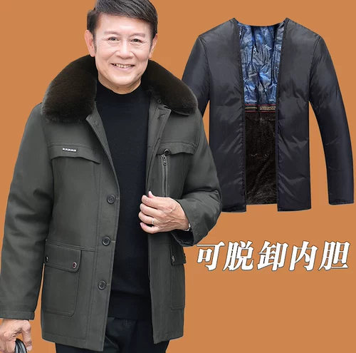 Пуховик для пожилых людей, куртка, утепленный комплект, для среднего возраста, 70 лет