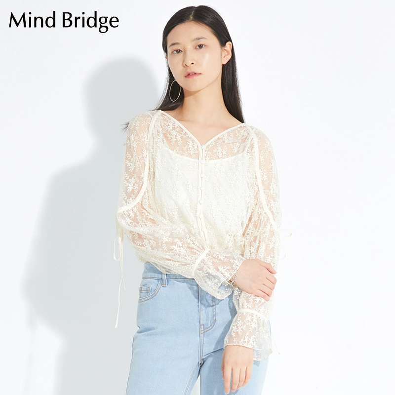 Mind Bridge áo dài tay trăm nữ 2019 thiết kế đầu thu đẹp ý nghĩa hàng đầu MTBL626A - Áo sơ mi