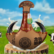 Longju milk wine Inner Mongolia specialty Cang Wolf white deer milk wine 52 degrees National pure handmade real black horn skin milk wine