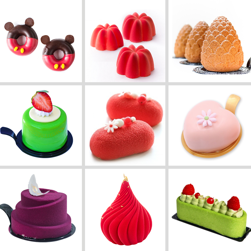 French Mousse Mold Chocolate Silicone Pingguo Christmas Apple Shell Round Love Grinder Cake Baking