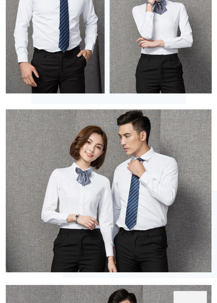 Mùa thu áo mới thêu tùy chỉnh logo nam nữ dụng cụ váy ngân hàng bất động sản khách sạn áo sơ mi size áo sơ mi nam