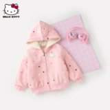 Hello Kitty, детская куртка с молнией, милая толстовка с капюшоном, детская одежда, 1-5 лет