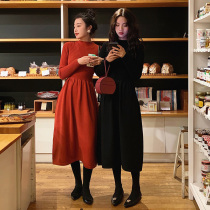 Gentle long sweater skirt over the knee inside Korean slim slim underlay knitted dress women autumn and winter New