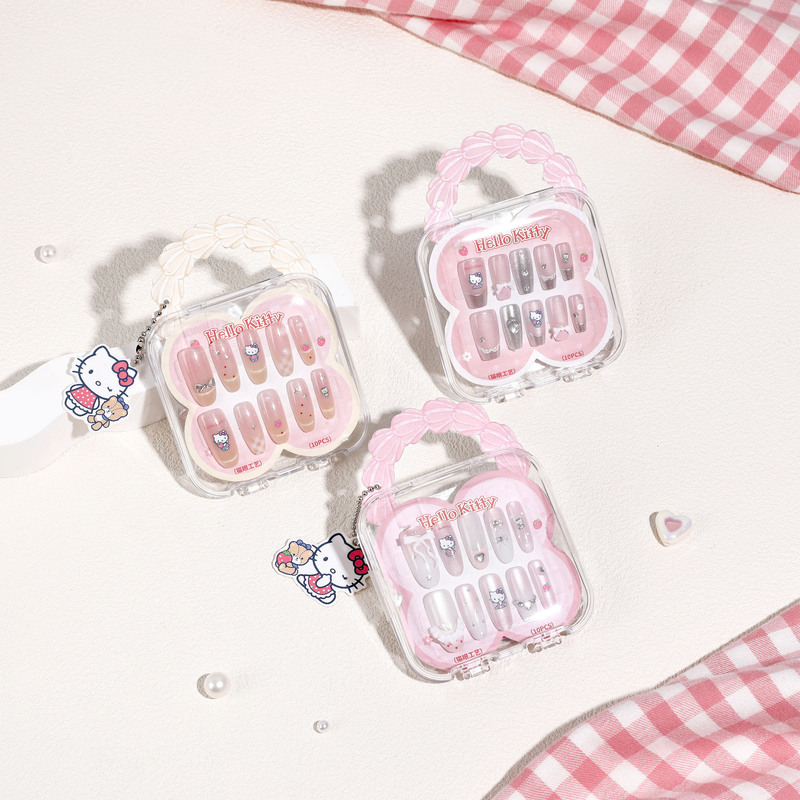 Hello Kitty Berry Princess Wearable Nail Art Stickers for Children, Removable Exquisite Nail Stickers Cartoon