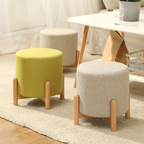 Solid Wood small stools household benches small benches round stools sofa stools shoes living rooms fabric piers soft seats