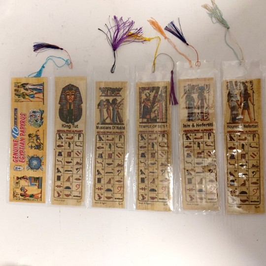 In stock, Egyptian bookmarks, printed papyrus paintings, a set of 10 sheets, direct purchase from Egypt, large bookmarks
