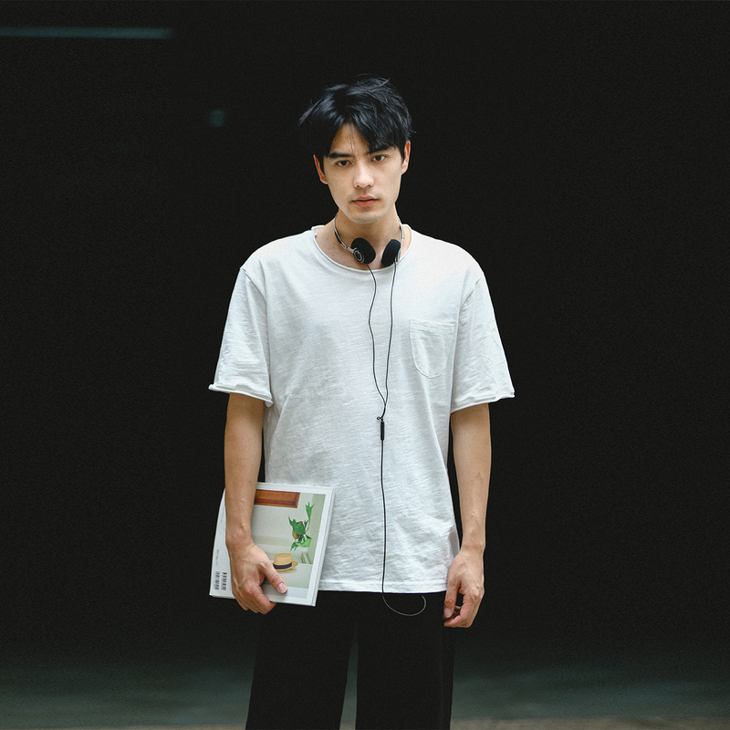 Japanese Style Summer Bamboo Cotton Round Neck Thin Solid Color Short Sleeve Unisex Loose Half-Sleeve T-Shirt Base Shirt