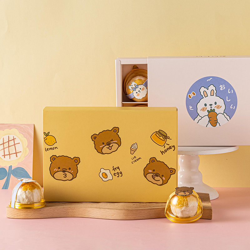 Egg yolk soufflé packaging gift box 2021 new soufflé nouveau roll candy cartoon original packaging pull box