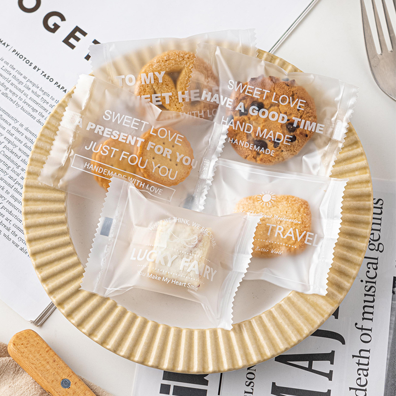 Snowflake crisp packaging bag cookie machine sealing bag transparent simple nougat baking household food bag