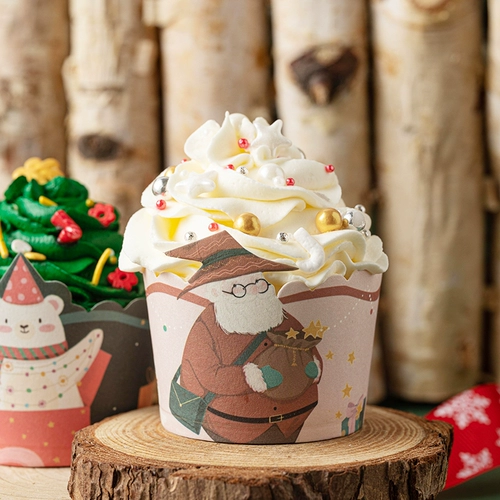 Бумажный стаканчик для кексов, рождественский стаканчик для кексов, держатель для бумаги для кексов, бытовой высокотемпературный бумажный стаканчик для выпечки, специальный