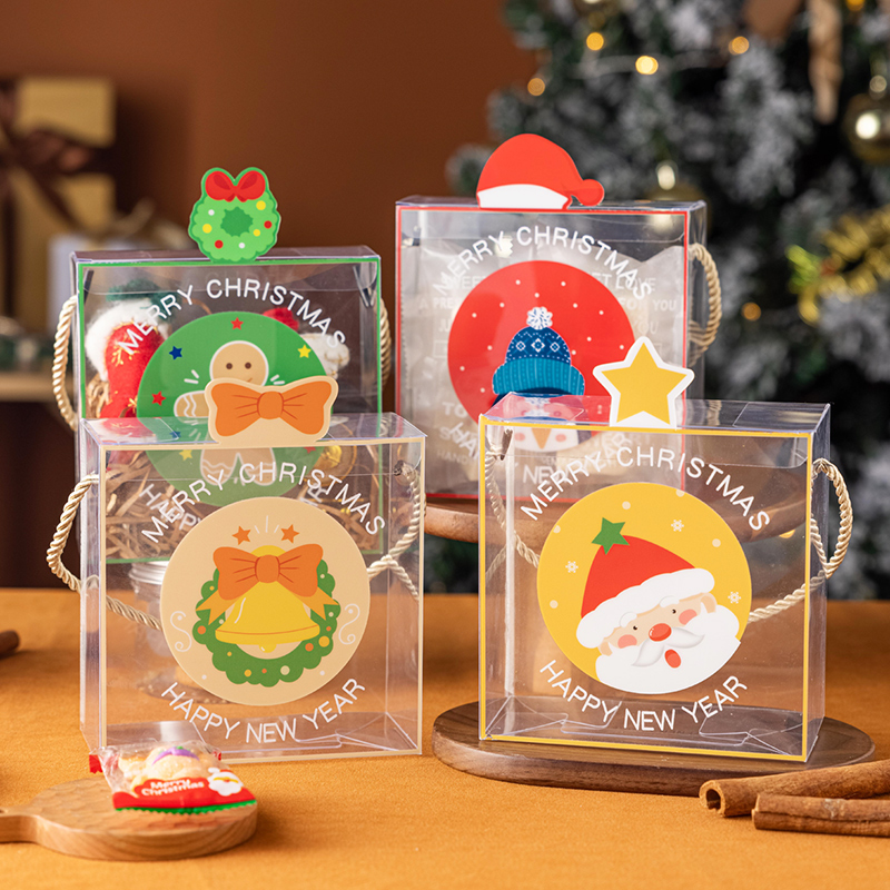 Christmas cookie packaging box snowflake crisp candy cookie Christmas frosting biscuit gift box new transparent packaging bag