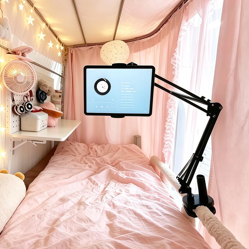 Dormitory Bed Tablet Stand, Lazy Person's Binge-Watching Gadget, Adjustable Bedside Arm, Universal Phone Holder Dormitory Bed Tablet Stand, Lazy Person's Binge-Watching Gadget, Adjustable Bedside Arm, Universal Phone Holder
