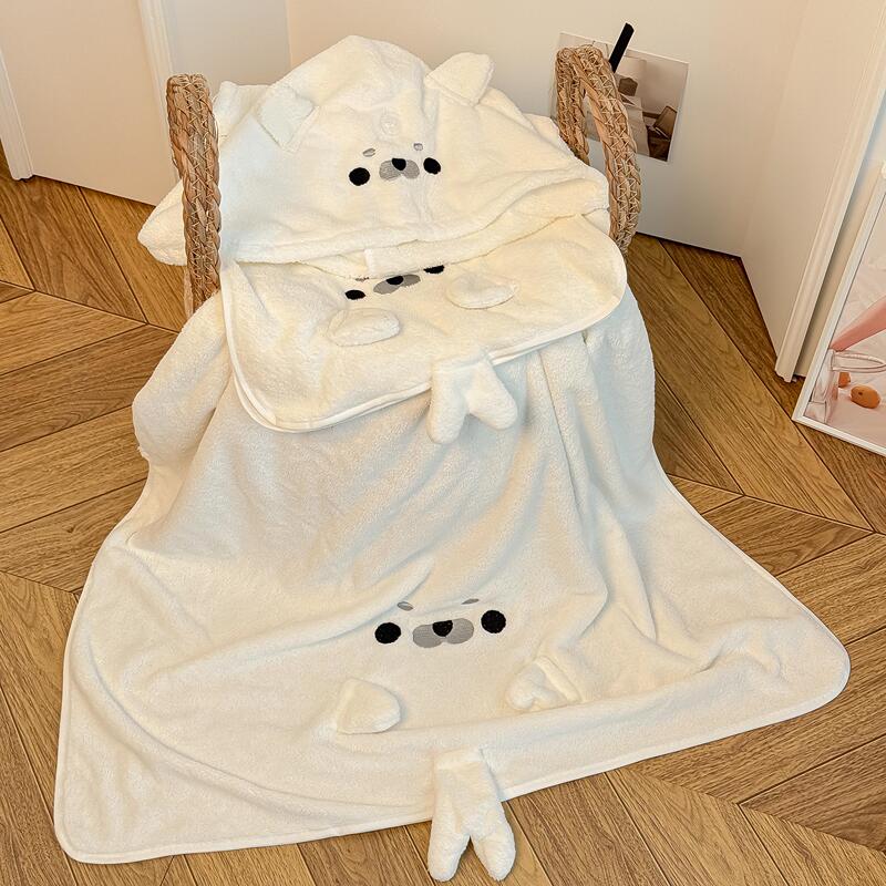 Seal Bath Towel, Coral Velvet, Lint-Free, Thickened, Bathing and Swimming Wrap, Household Bathroom Absorbent, Quick-Drying Hair Towel
