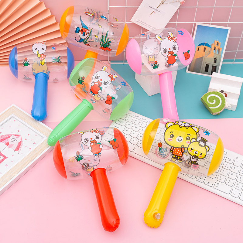 Inflatable Hammer Toy Large Hammer Baby Balloon Air Children Knock Air Hammer Blowing Big Plastic Hammer Super Large