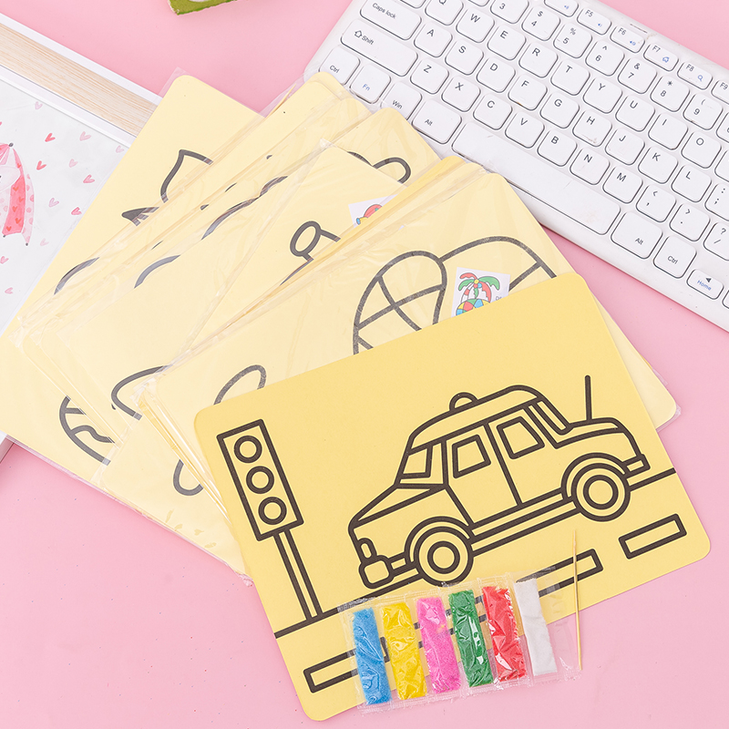 Children's color sand 100 sheets of sand painting scratch painting set kindergarten boys and girls primary school students handmade DIY production materials