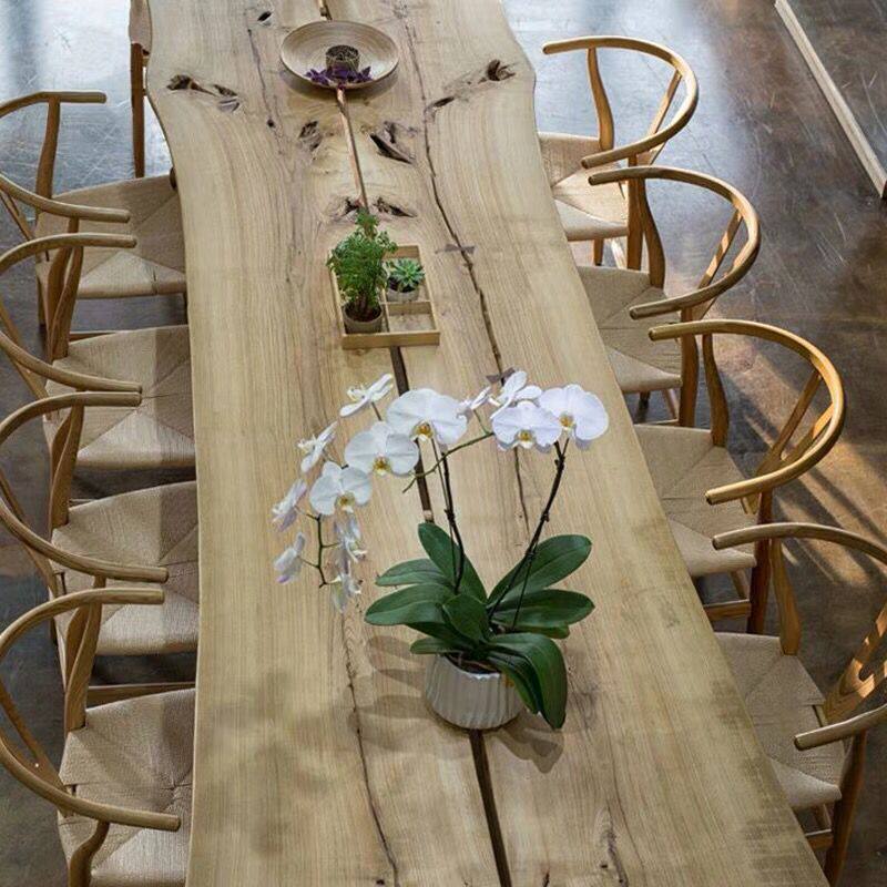 Log Table Tea Table Tea Table Tea Table Beauty Style Retro Solid Wood Meeting Long Table Strip Table Negotiation Table Large Plate Desk
