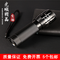 AK7 outdoor riding intense light hand electric telescopic focusing light LED flashlight 3-gear aluminium alloy flashlight