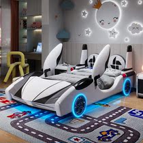 Children Car Bed 2022 New Aircraft Bed Boy 1 5M Solid Wood Single Sports Car Bed 1 2M Guardrails Princess Bed