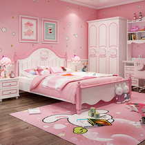 Child Bed Girl Princess Bed Pink Single Bed Bedroom 1 2 m 1 5 m Children Room Furniture Combination Suit