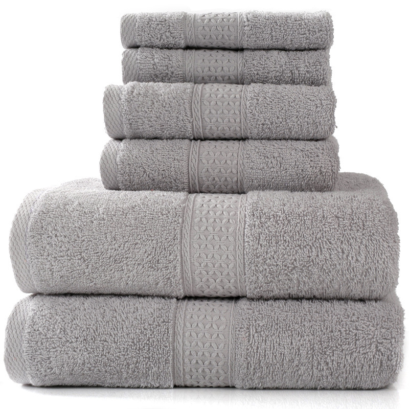 Pure Cotton Towel Bath Towel Face Towel Thickened Three-Piece Set 3Pcs Bath Towel Set Cotton Towels