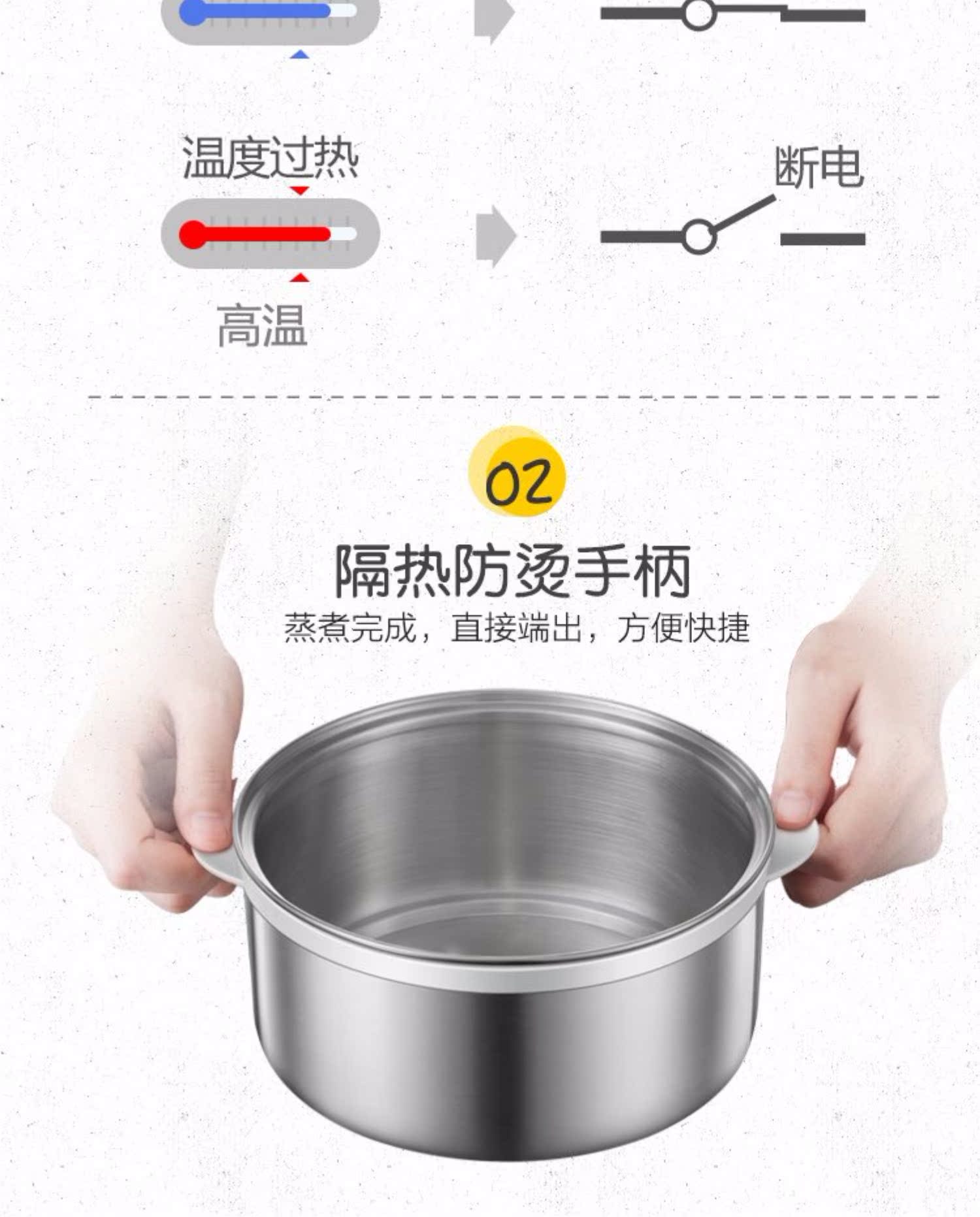 Gấu nấu trứng hẹn giờ hấp trứng tự động tắt điện đôi hộ gia đình rán điện om trứng hấp trứng tart thép không gỉ - Nồi trứng nồi lẩu điện mini có xửng hấp