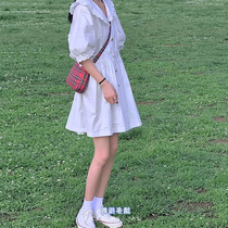 2021 early spring new little man French Platycodon grandiflorum first love gentle wind White doll shirt dress children summer