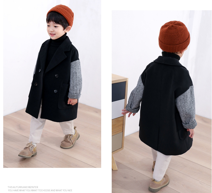 Boy's Korean version plus cotton thickened, great coat and autumn winter 2022 new CUHK long version of the fur coats the children's clothes