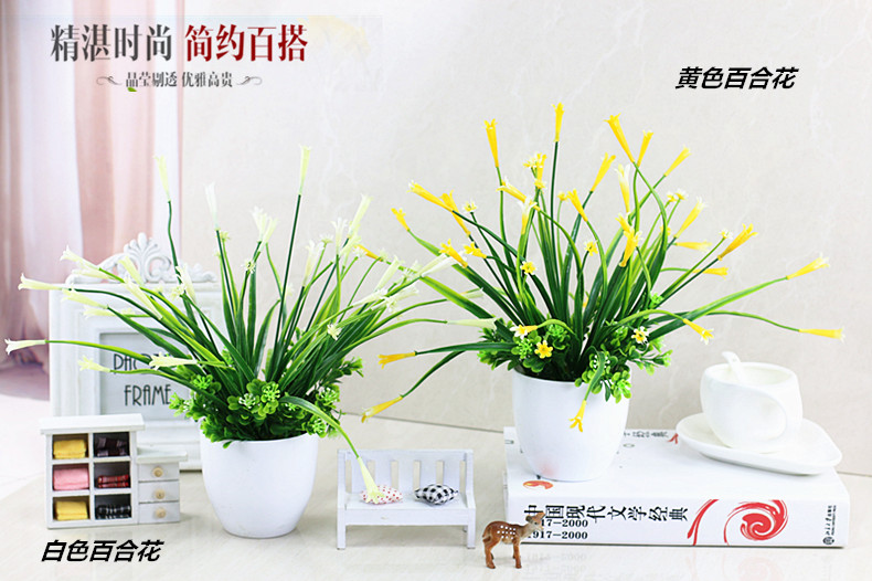 Mô phỏng Hoa tulip giả cây xanh giả hoa phòng khách trang trí cây xanh phòng khách hoa giả trồng chậu giai đoạn bonsai - Hoa nhân tạo / Cây / Trái cây hoa giấy giả