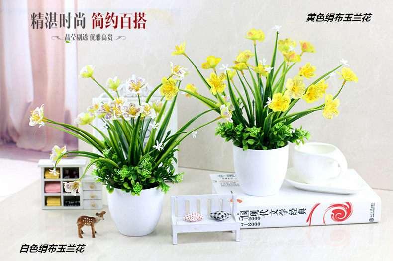 Mô phỏng Hoa tulip giả cây xanh giả hoa phòng khách trang trí cây xanh phòng khách hoa giả trồng chậu giai đoạn bonsai - Hoa nhân tạo / Cây / Trái cây hoa giấy giả