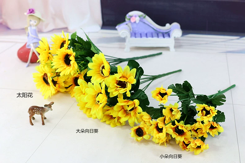 Mô phỏng bó hoa hướng dương hoa hướng đạo nhảy trong nhà nhà hàng TV tủ trang trí hoa giả trang trí - Hoa nhân tạo / Cây / Trái cây tuong cay gia