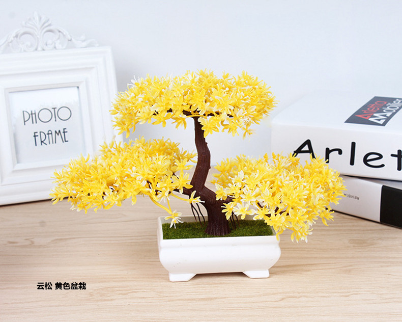 Cây mô phỏng cây nhỏ bonsai giả chậu trồng cây trong nhà phòng khách trong nhà cây xanh để bàn trang trí hoa đặt trang trí - Hoa nhân tạo / Cây / Trái cây lá cây giả
