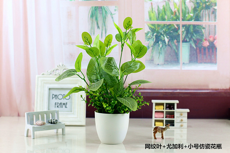Mô phỏng cây xanh trồng củ cải xanh trồng trong nhà và ngoài trời trang trí nhựa nhỏ chậu hoa nhân tạo và cây giả củ cải xanh - Hoa nhân tạo / Cây / Trái cây giả hạc