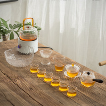 Japanese-style glass Kung Fu flower tea tea set Home office transparent teacup cover bowl High temperature resistant tea maker