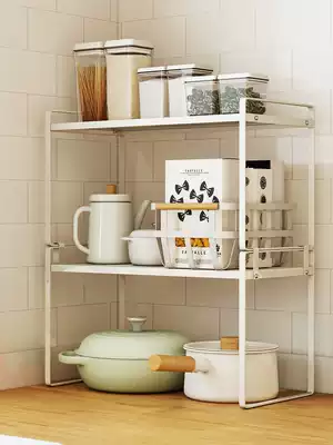 Kitchen stainless steel countertop white storage shelf Under the sink shelf Overall cabinet compartment layered multi-layer storage shelf