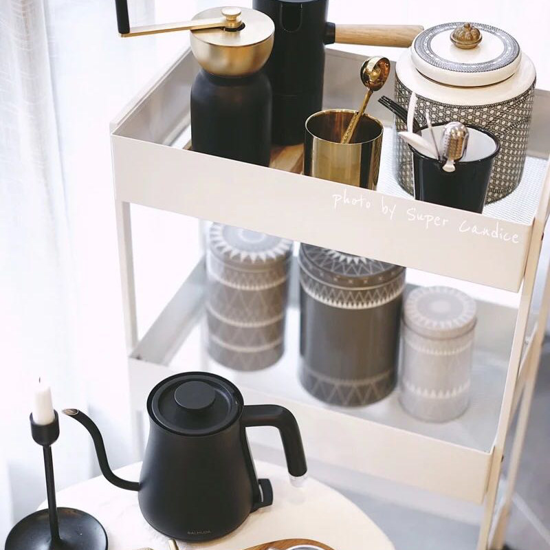 Kitchen Partner Kitchen Shelve Floor Multilayer Home Goods Storage Floor Racks Small Cart Clips Sewn Vegetable Racks