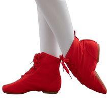 Pink high-top jazz boots womens soft-soled canvas dance shoes practice shoes outdoor mens heel childrens adult jazz shoes