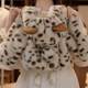 Girls leopard print fur coat 2025 new fashionable children's plush hooded sweater mink fur warm winter clothing