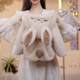 Girls' fur coat and plush sweater winter wear