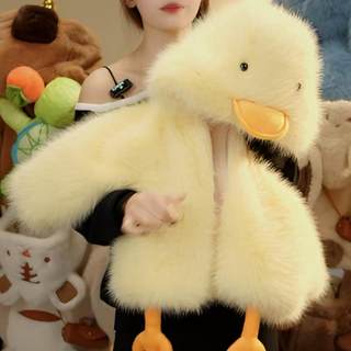 Girls' cute duck imitation mink fur coat