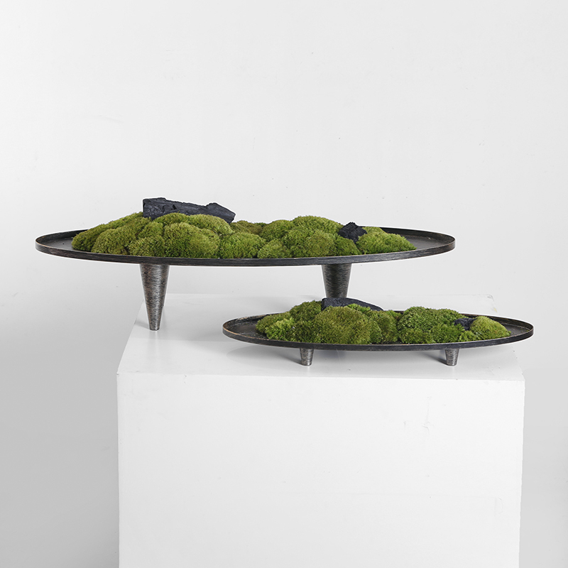 New Indoor Artificial Fern Moss Bonsai Green Plant Living Room Decoration Fake Green Plant Landscaping Chinese-Style Landscape Ornament